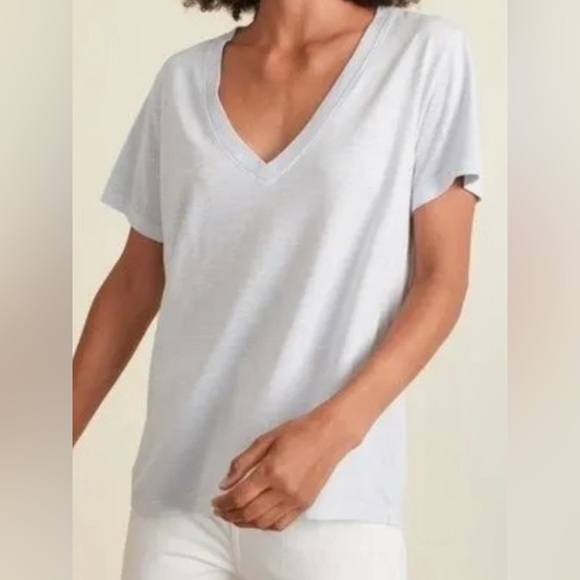Marine Layer Soft Gray V-Neck Tee - Picture 1 of 10